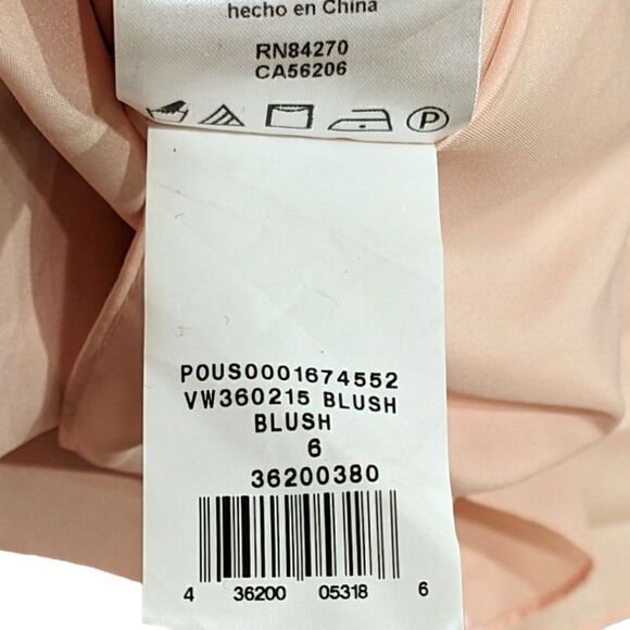 NWT Vera Wang White Blush Pink One Shoulder Gown Prom/Bridesmaids Dress Size 6 - Picture 12 of 13